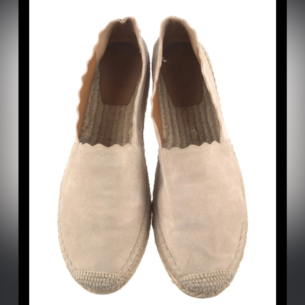 Chloé Suede Scalloped Accent Espadrilles